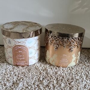 2pc LIFE'S A FAIRYTALE 3 Wick Candle B&BW + Disney Princess